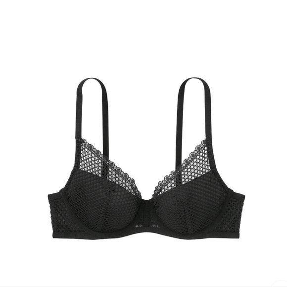 🖤 EUC Victoria's Secret Ladie's Very Sexy Fishnet Plunge Underwire Bra, 🖤, 34C - Picture 5 of 15